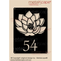 House Number Plaque - Lotus Flower