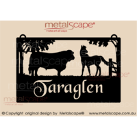 Medium Property Sign -  Angus Bull and Horse
