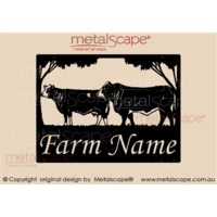 Medium Property Sign - Simmental Bull and Cow