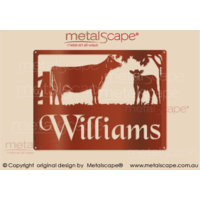 Small Property Sign - Jersey Cow & Calf