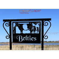 Small Property Sign -Belted Galloway Cow and Calf