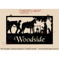 Large Property Sign - Campfire Scene with female drover