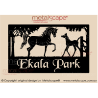 Large Property Sign - Arabian Mare & Foal