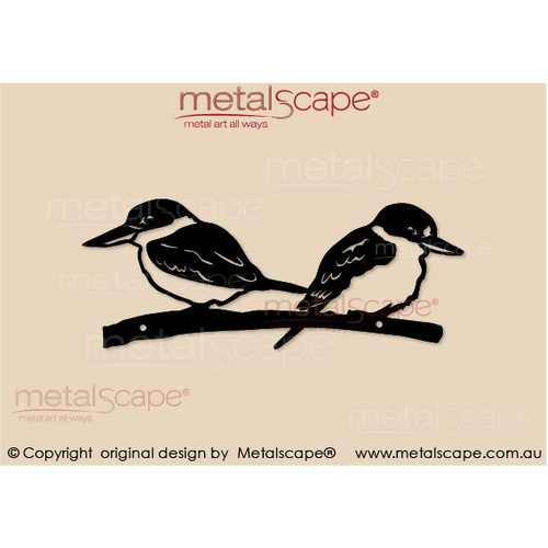 Metalscape - Metal Garden Art - Gardenscape -Sacred Kingfishers x 2 Wall Mount