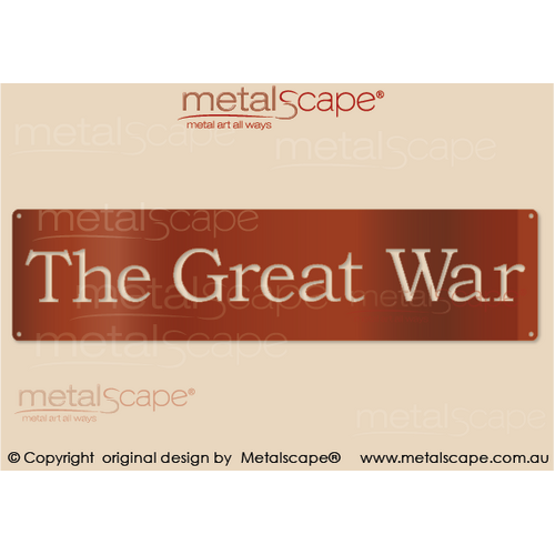 Metalscape - Anzac-"Great War"  - ANZAC Wall Plaque